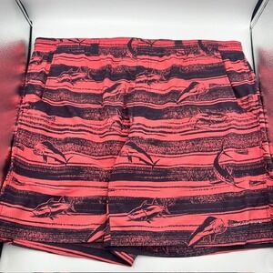 Columbia PFG Men's Fishing Coral‎ Stripe Marlin Print Swim Trunks Size Large